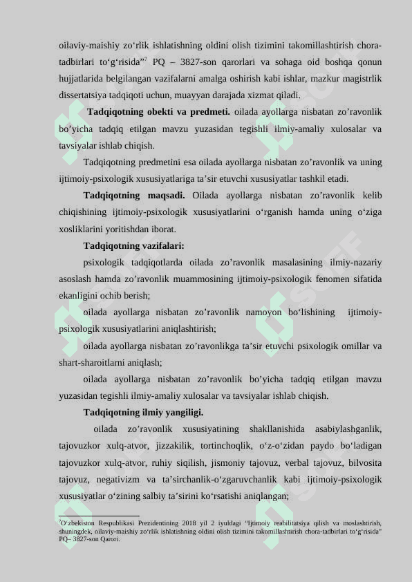 OILADA AYOLLARGA NISBATAN ZO’RAVONLIKLARNING IJTIMOIY-PSIXOLOGIK OMILLARI 5