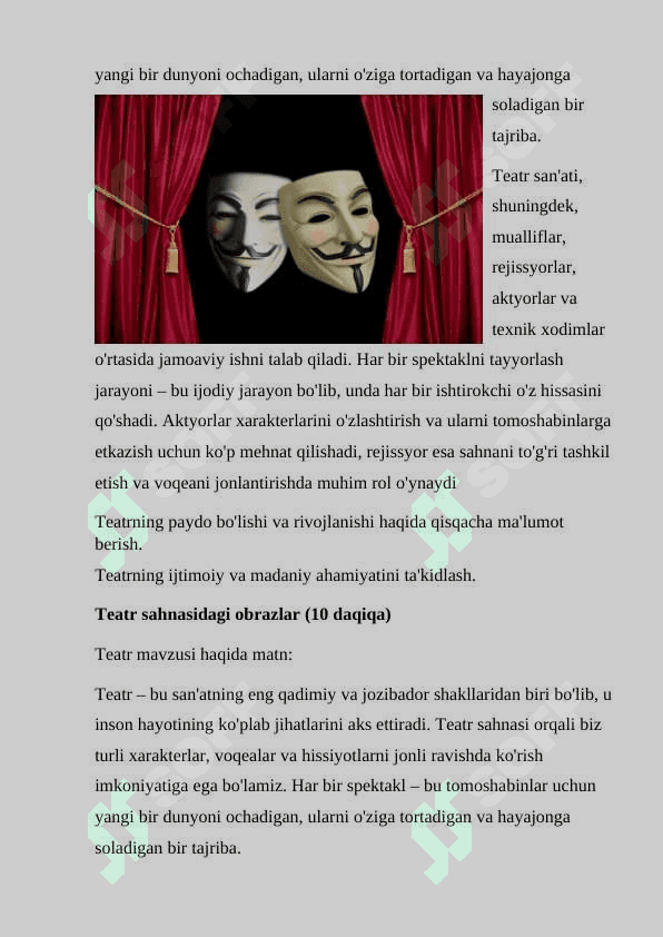 Teatr dars ishlanma 3