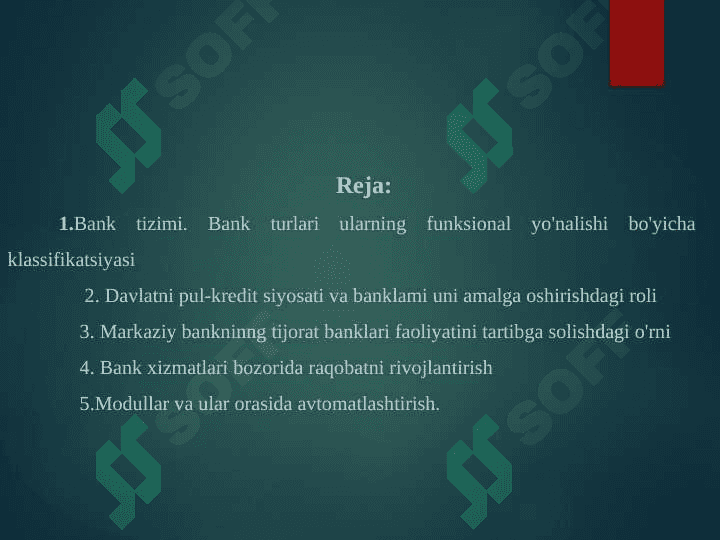 Bank tizimining modullari va ular òrtasidagi avtomatlashtirilgan ish jarayonlar 2