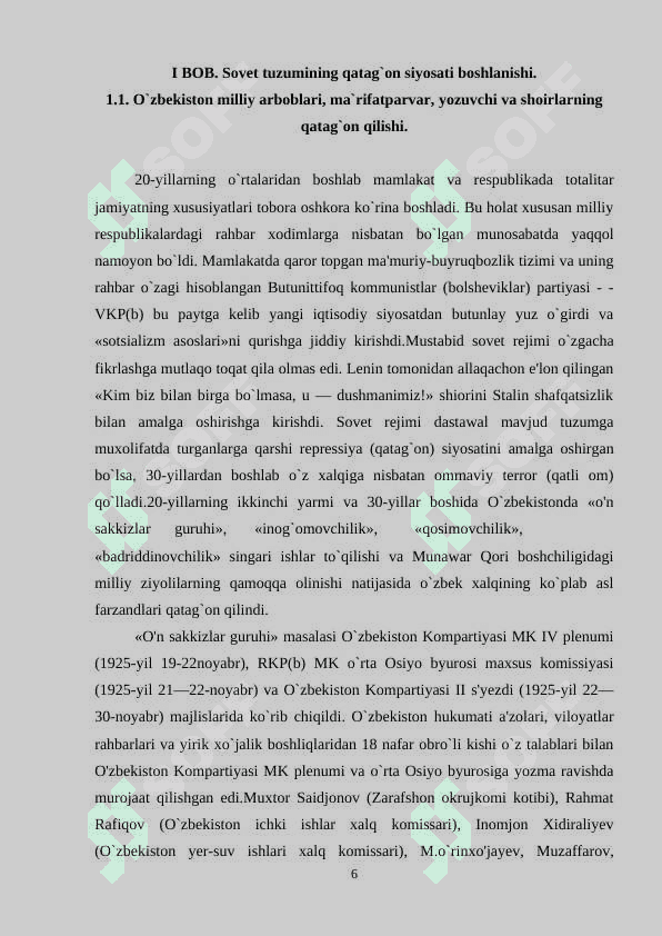 O'zbekistonda 1930-1940 yillarda ommaviy qatag'on 6
