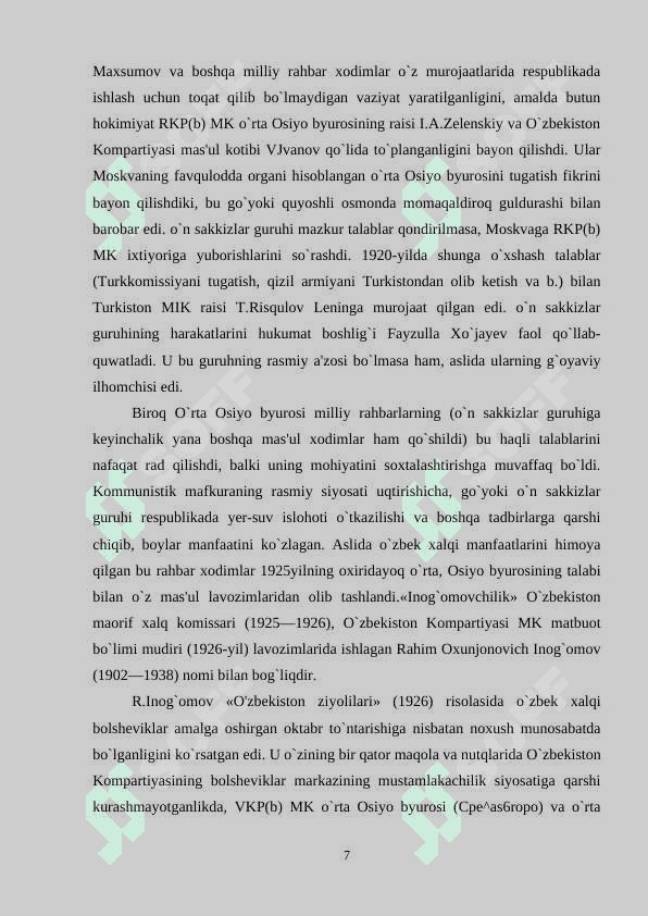 O'zbekistonda 1930-1940 yillarda ommaviy qatag'on 7