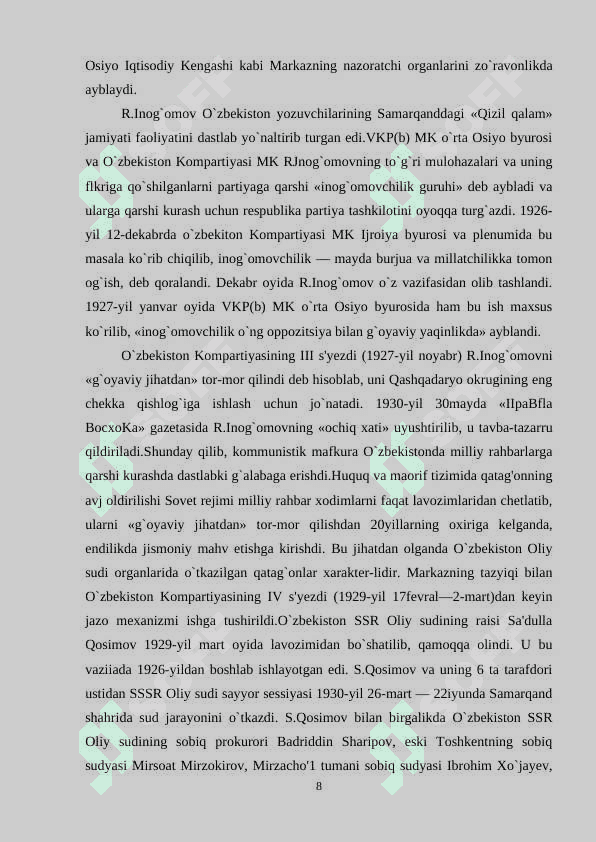 O'zbekistonda 1930-1940 yillarda ommaviy qatag'on 8