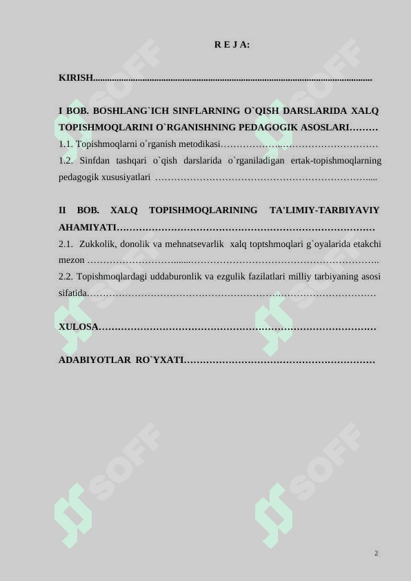 “O`zbеk xalq topishmoqlarini o`rganish orqali maktab yoshidagi kichik bolalarning aqliy tafakkuri va intеllеktual salohiyatini rivojlantirish usullari 2