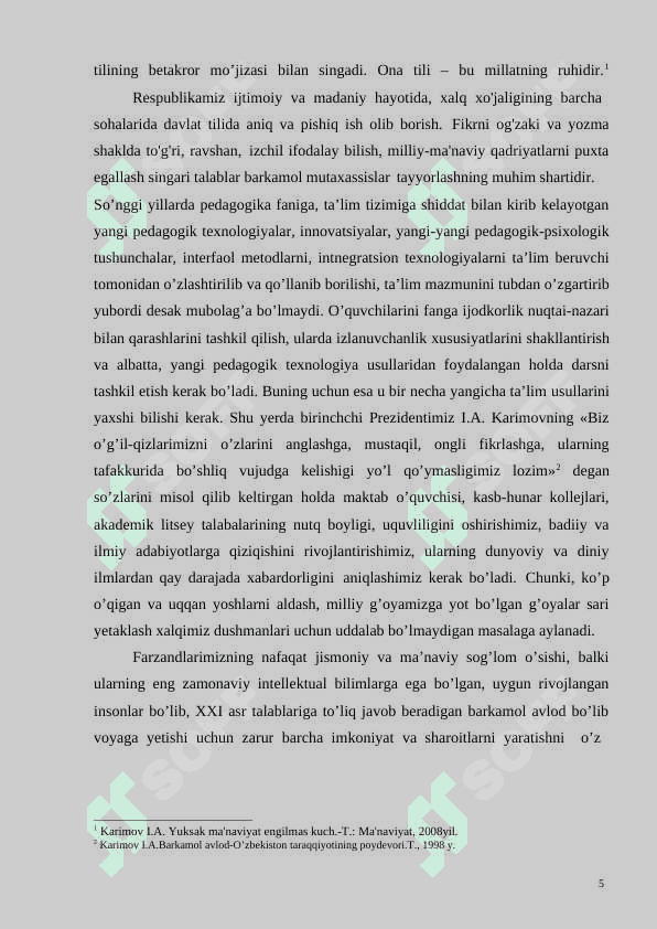 SAVOD O’RGATISH TAYYORLOV DAVRI YOZUV DARSLARINI TASHKIL ETISH 5