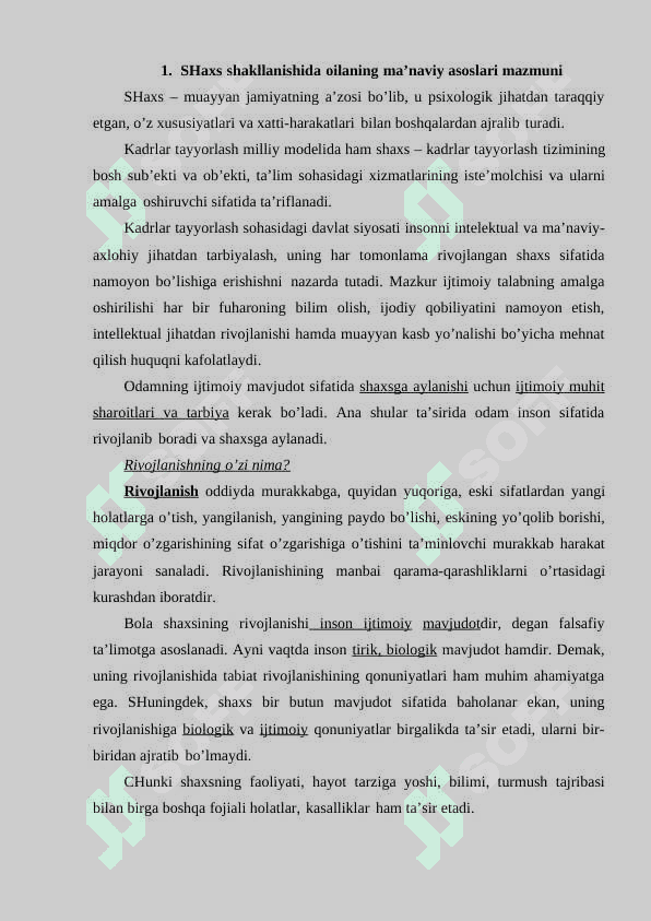 SHAXSNING OILA MUHITI VA JAMIYATDA SHAKLLANISHI 5