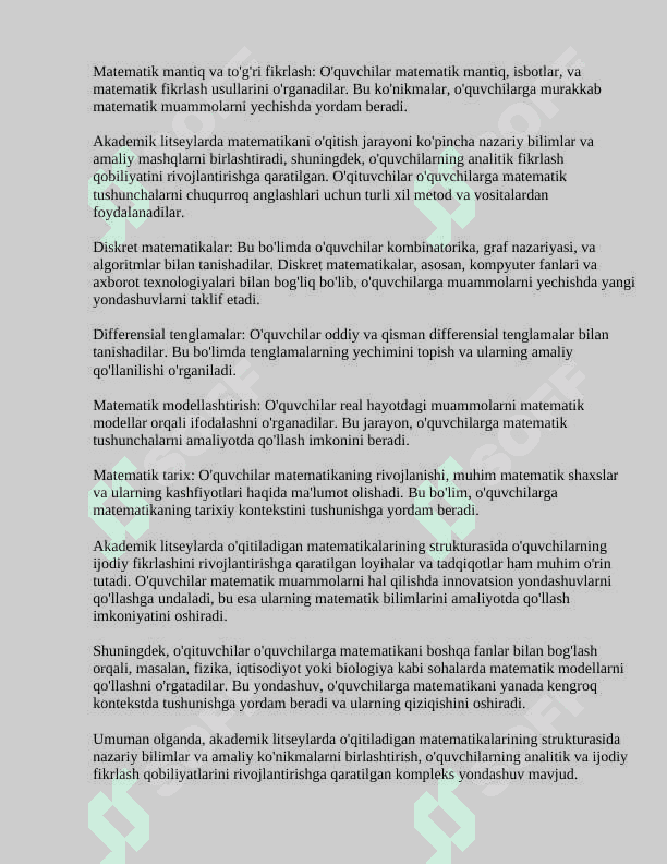 Akademik litseylarda matematika o'qitishda interfaol metodlardan foydalanish 8