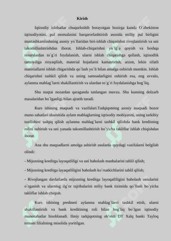 Bank mijozining kreditga layoqatliligini tahlili 2