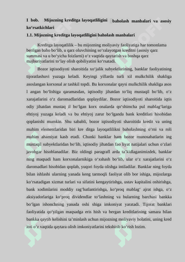 Bank mijozining kreditga layoqatliligini tahlili 4