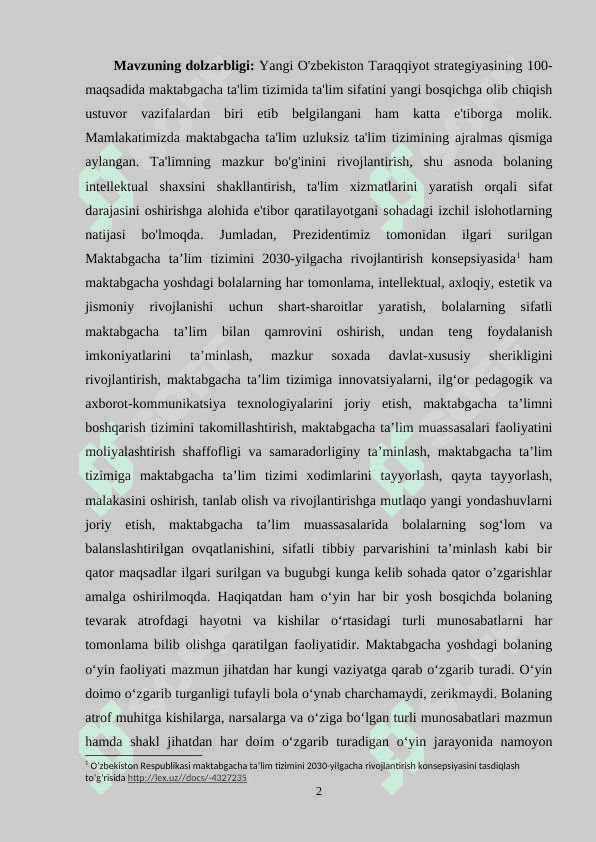 BOLALAR O’YININI TASHKIL ETISHDA PEDAGOGNING O’RNI. 2