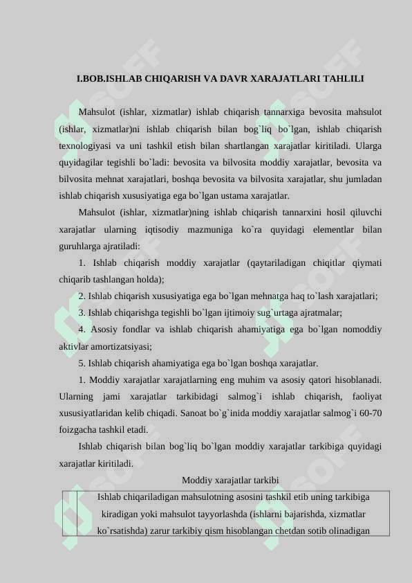 ISHLAB CHIQARISH VA DAVR HARAJATLARI TAHLILI. 4