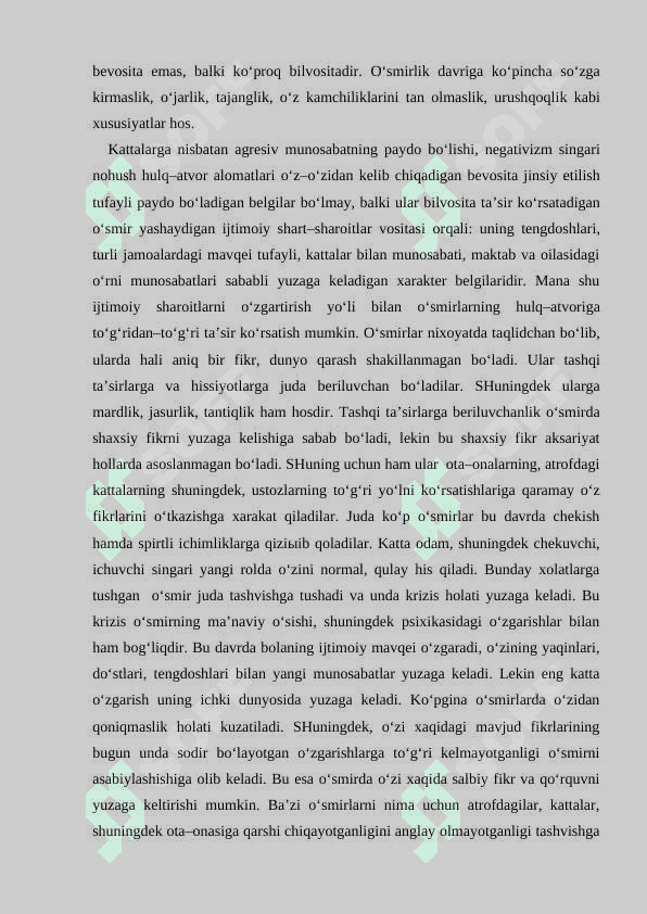 Yosh davrlarining psixologik xususiyatlari 3