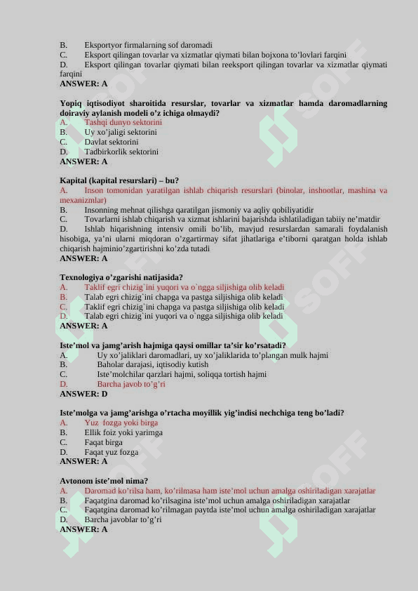 Makroiqtisodiyotdan test javoblari bilan 6