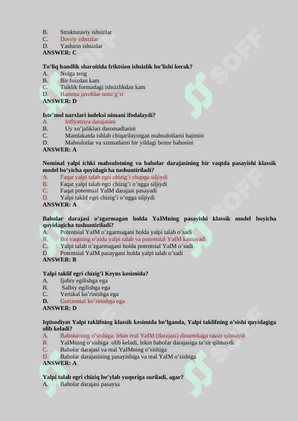Makroiqtisodiyotdan test javoblari bilan 8