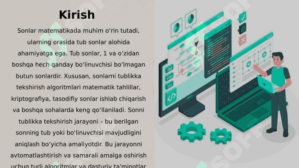 Sonlarni Tublikka Tekshirish Algoritmlari va Ularning Dasturiy Ta'minotini Ishlab Chiqish 2
