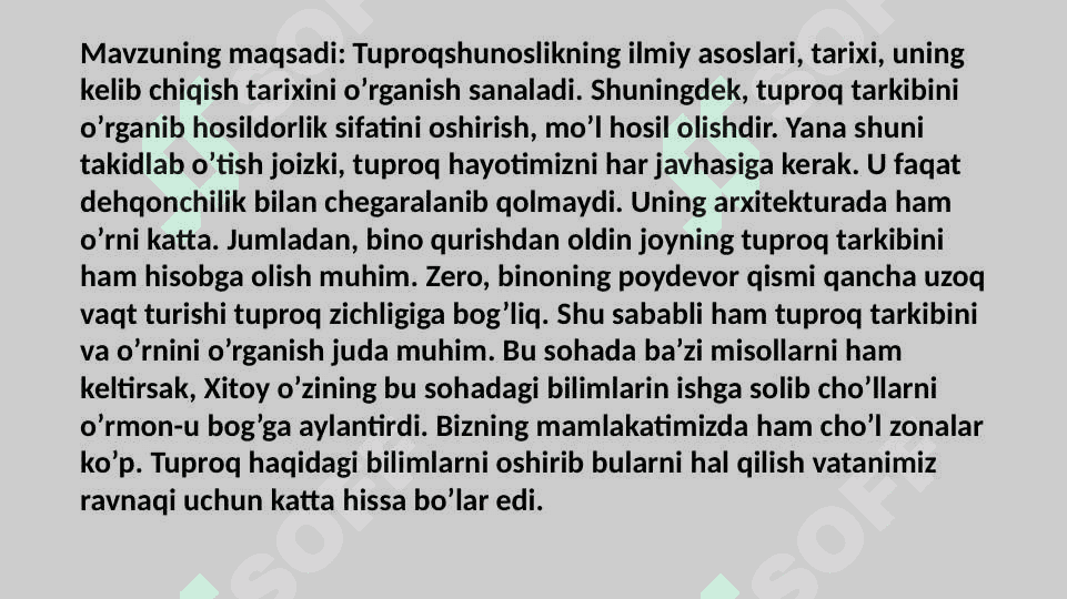Tuproq ekologik omil sifatida 4