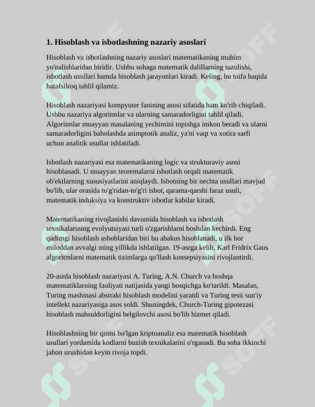 HISOBLASHGA VA ISBOTLASHGA DOIR MASALALAR YECHISH MAVZUSI YUZASIDAN REFERAT 3