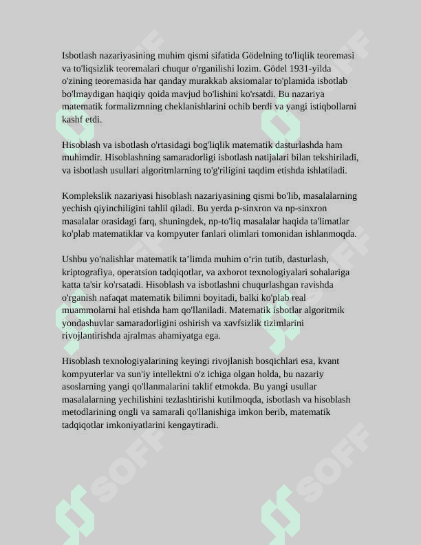 HISOBLASHGA VA ISBOTLASHGA DOIR MASALALAR YECHISH MAVZUSI YUZASIDAN REFERAT 4