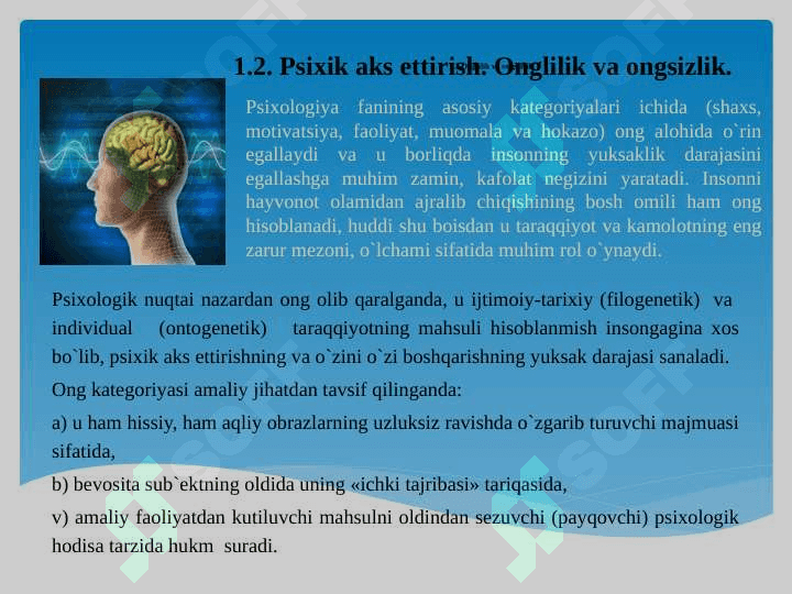 Umumiy psixologiya fani predmeti, ilmiy tadqiqot metodlari 8