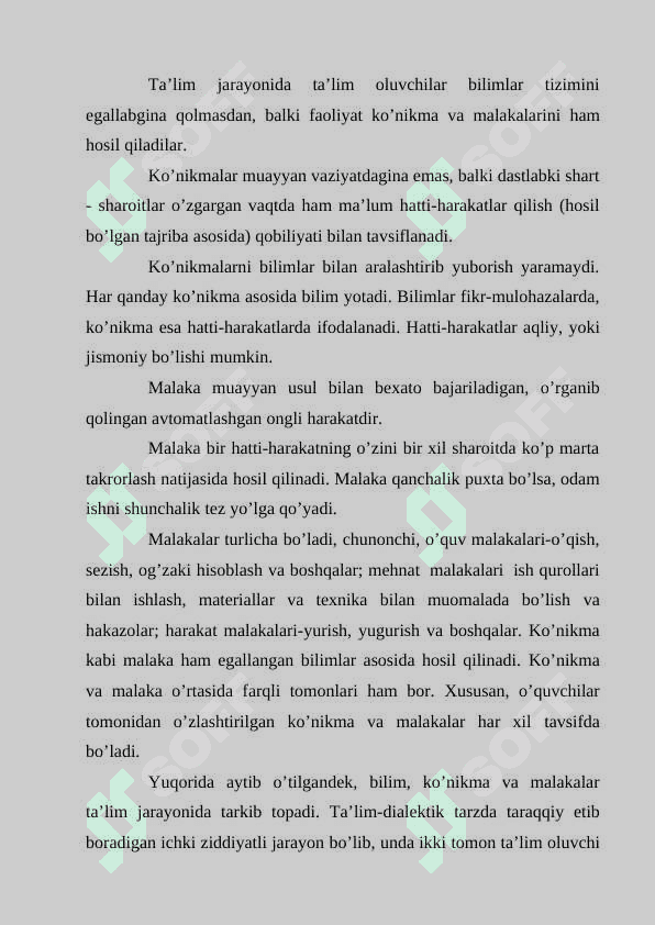 TALIM VA TARBIYA ISHLARINI OLIB BORISHNI MOHIYATI 8