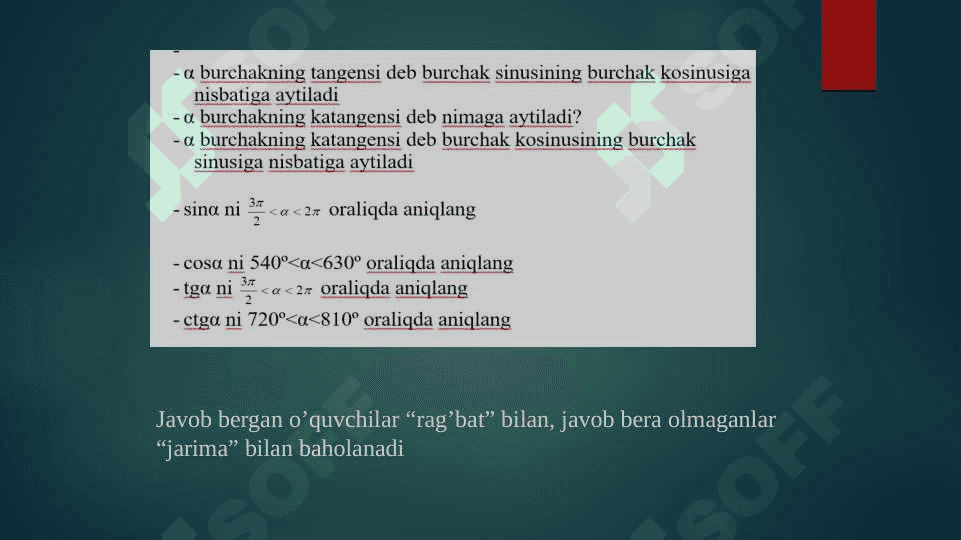 Mavzu:Trigonometrik ayniyatlar 4