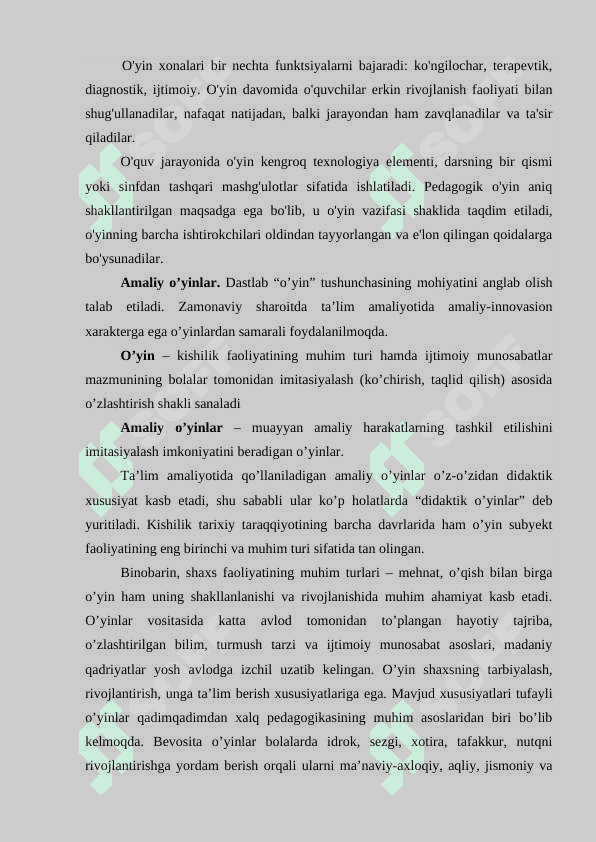 Ta’limning innovasion shakllari amaliy o’yinlar 2