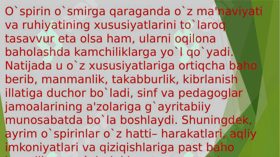 Rivojlanishning psixologik xususiyatlari (bilish, shaxsiy emotsional soha). 4