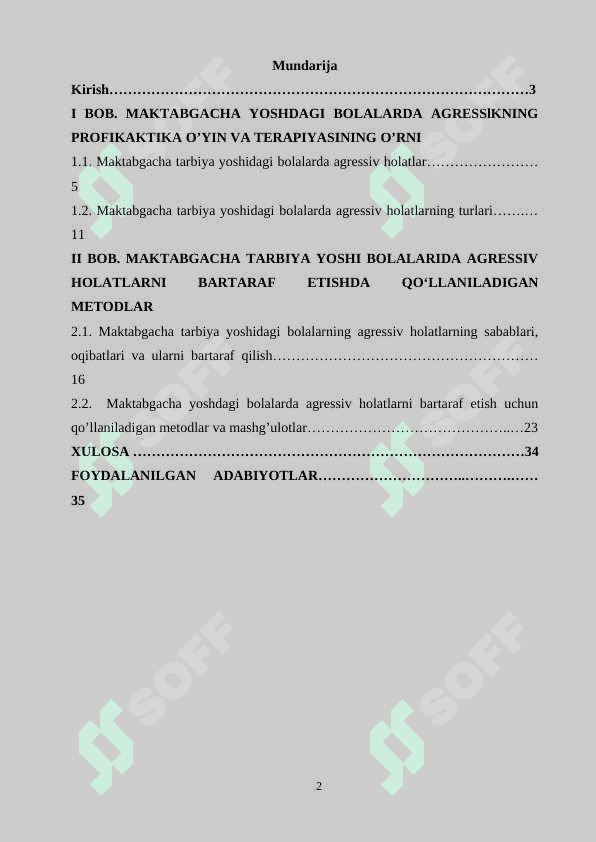 Maktabgacha yoshdagi bolalarda agresslkning profikaktika qilishda o’yin va terapiyasining o’rni 2