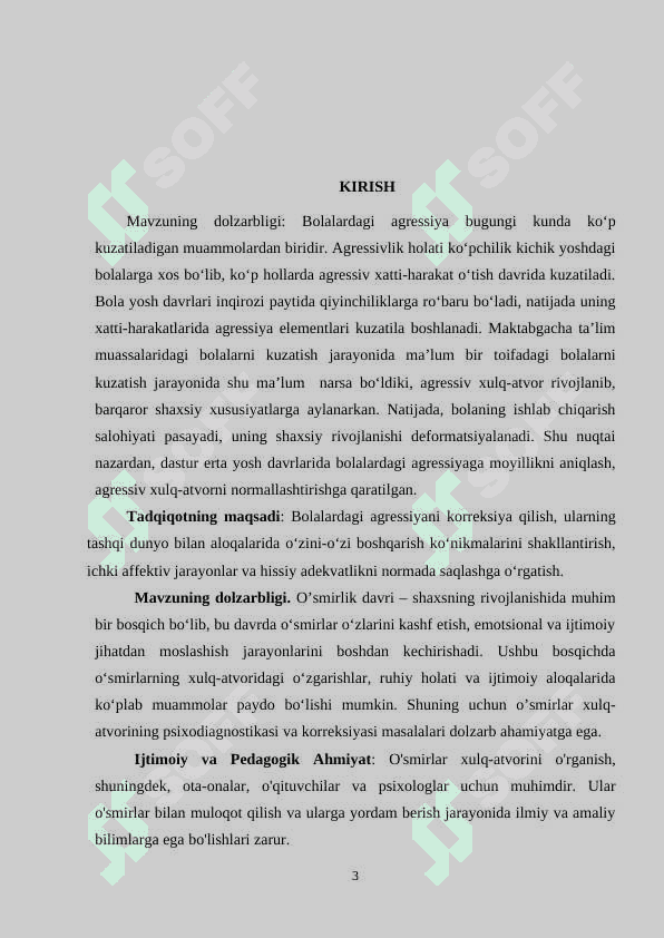 Maktabgacha yoshdagi bolalarda agresslkning profikaktika qilishda o’yin va terapiyasining o’rni 3