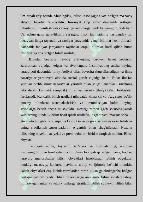 BILIM INSON MA’NAVIY KAMOLOTI OMILI 3