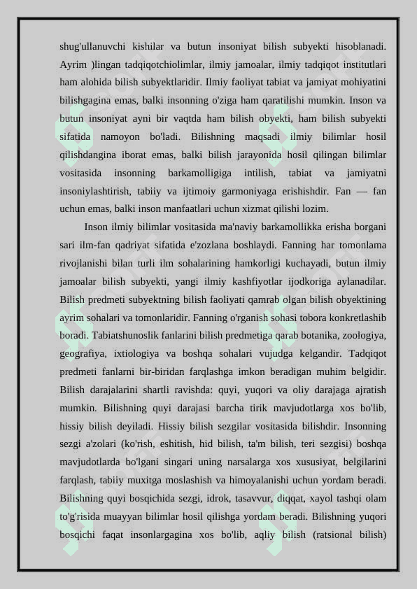 BILIM INSON MA’NAVIY KAMOLOTI OMILI 4