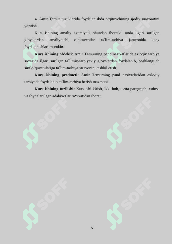 Shaxs tarbiyasida Amir Temur oʻgitlaridan foydalanish 5
