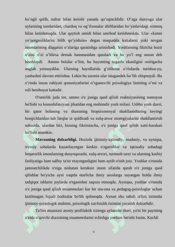 Shaxsning emotsional sohasini rivojlanishiga ta’sir etuvchi omillari 4