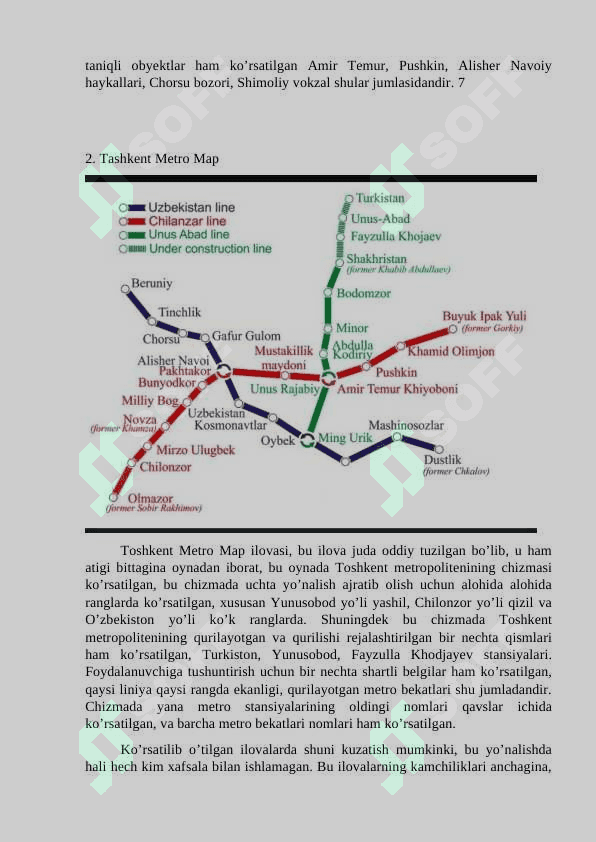 Toshkent Metropoliteni (bekatlar, bekatlar soni va boshqa ma’lumotlar) 5