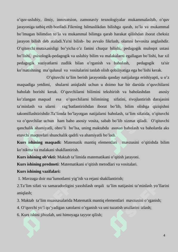 Umumta’lim maktablarida matematik mantiq elementlari mavzusini o’rgatish 4