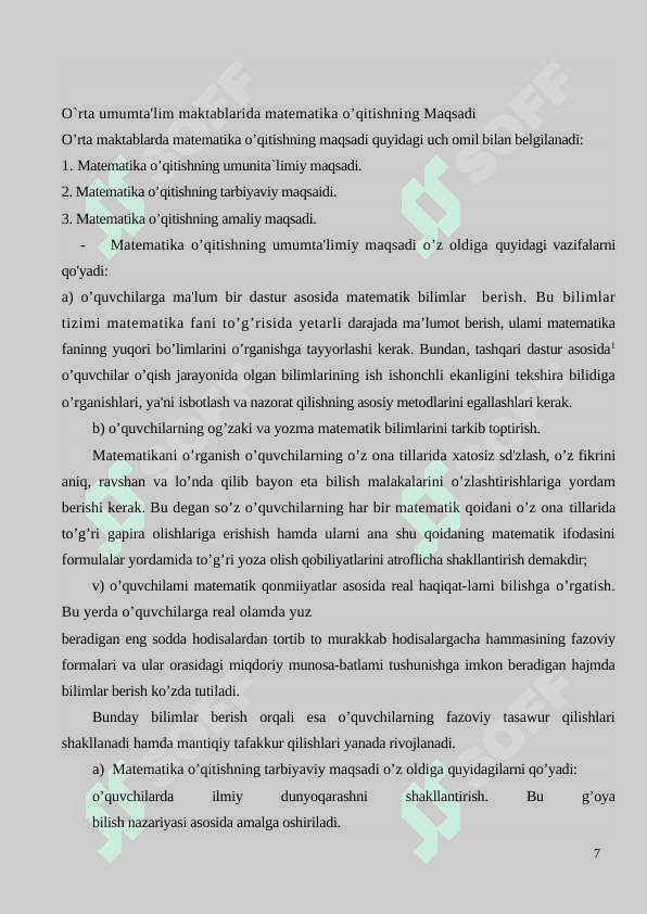 Umumta’lim maktablarida matematik mantiq elementlari mavzusini o’rgatish 7