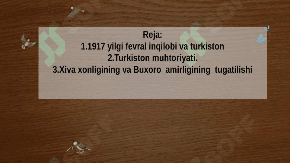 1917 yil fevral inqilobi va oktabr tontarishi sabalari va oqibatlari. 2