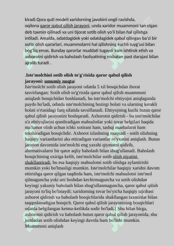 Bozor munosabatlari sharoitida  iste’molchining o’rni. 8