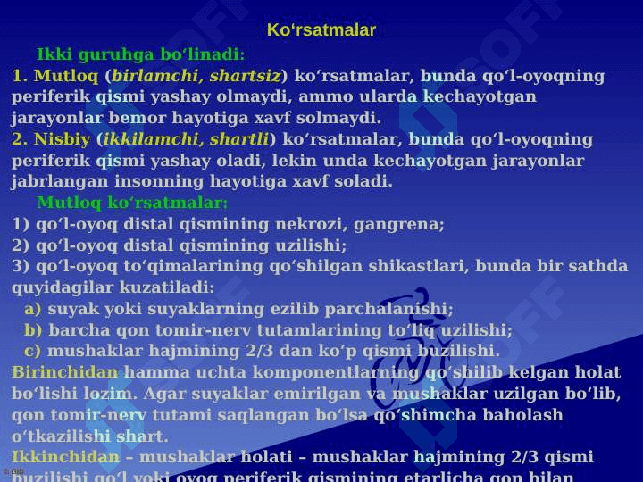 AMPUTATSIYA, EKZARTIKULYATSIYA 5
