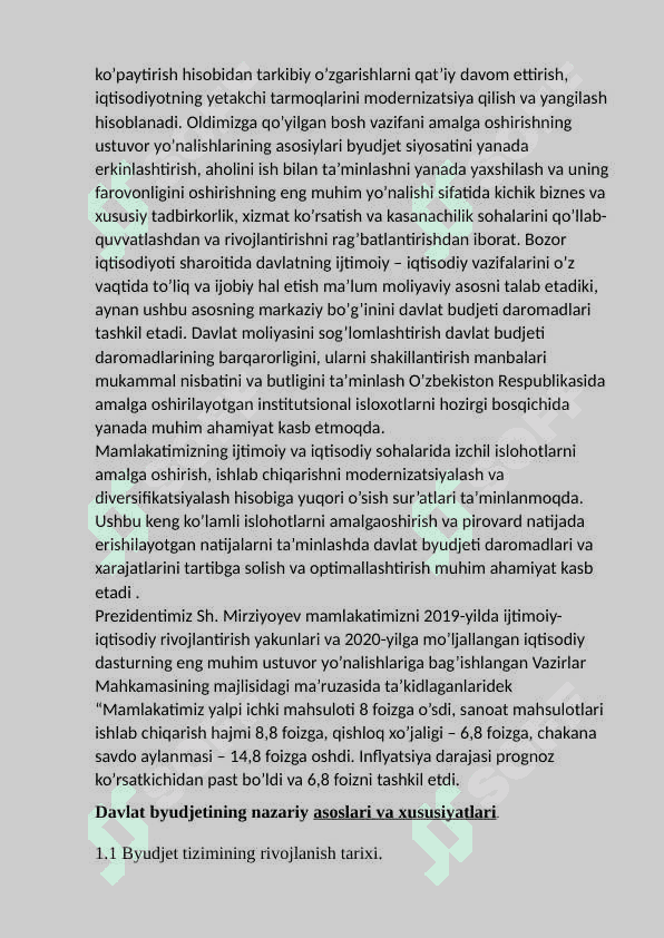Davlat byudjeti tarkibi va uni takomillashtirish yo’llari. 3