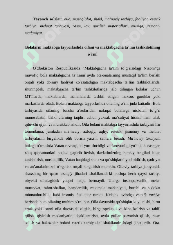 Bolalarning maktab ta'limiga tayyorgarligiga ta'sir etuvchi omillar 2