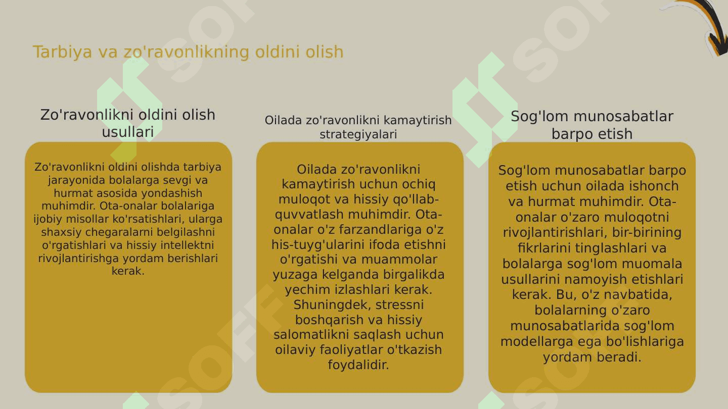 BOLALARGA NISBATAN ZOʻRAVONLIKNI OLDINI OLISH CHORA TADBIRLARI 5
