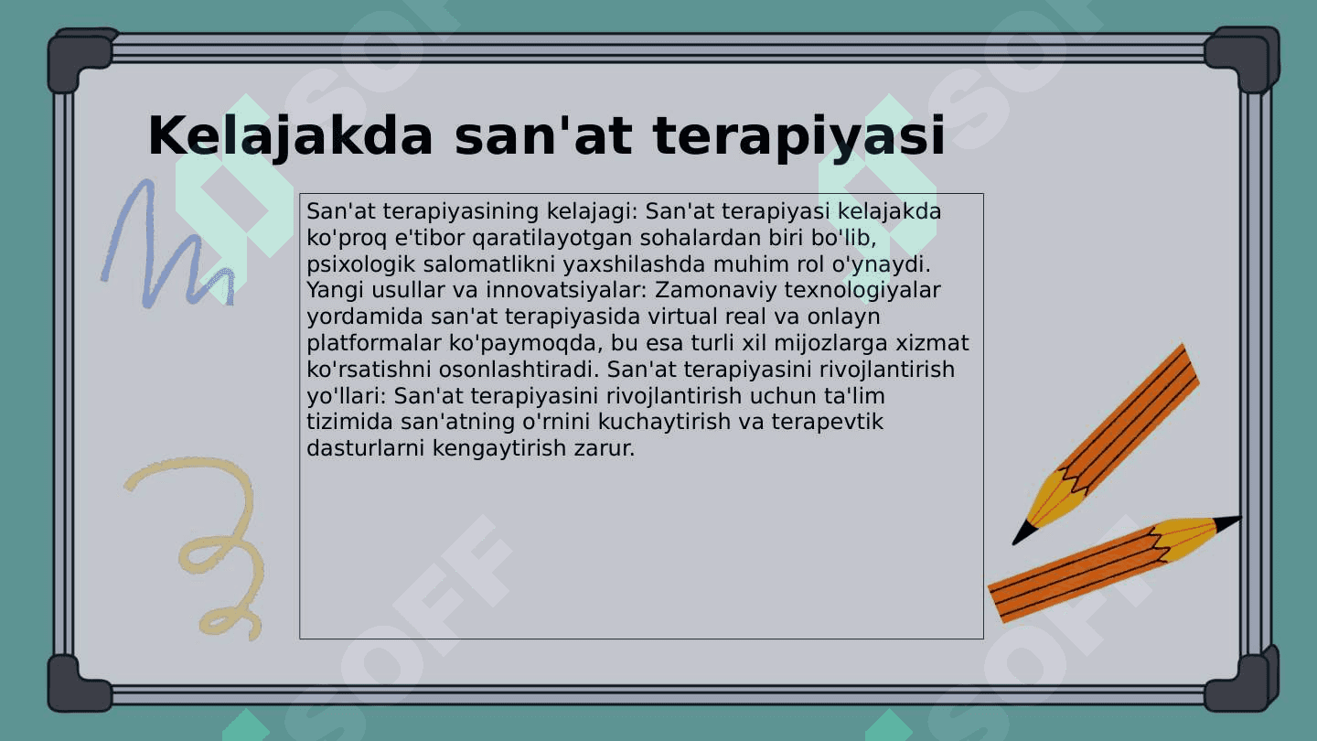 Maktabgacha va boshlang'ich maktab yoshidagi bolalarda qorqiv va tashvishlarni tuzatish uchun art terapiya 8