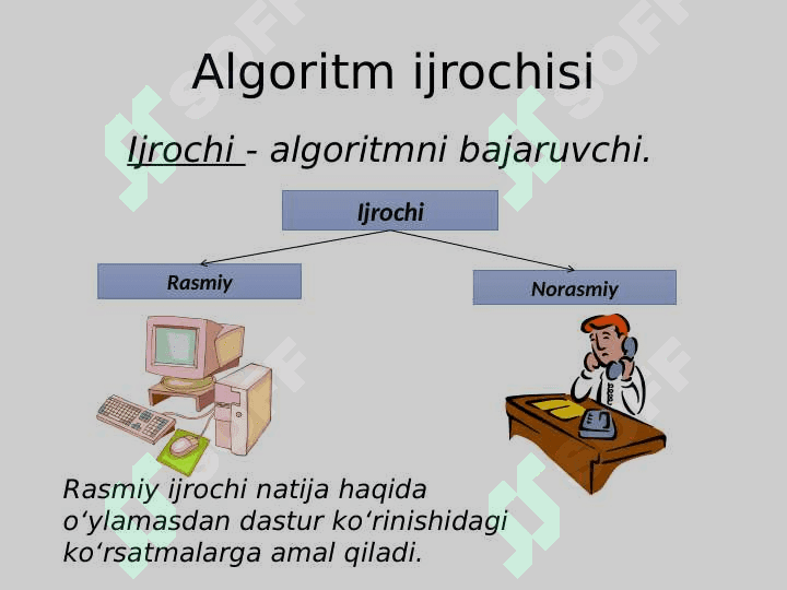 Algoritm, algoritmning berilish usullari, xossalari va turlari 5