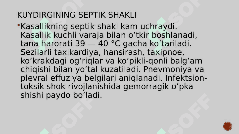 Oʻta xavfli infeksiyalar kuydirgi, brutsellyoz , oʻlat 8