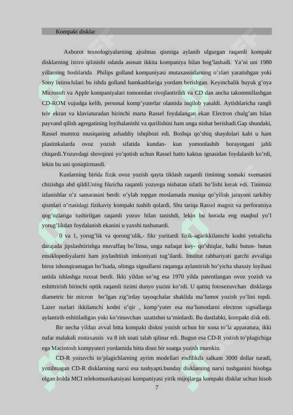 OPTIK DISKLAR BILAN ISHLASH 7