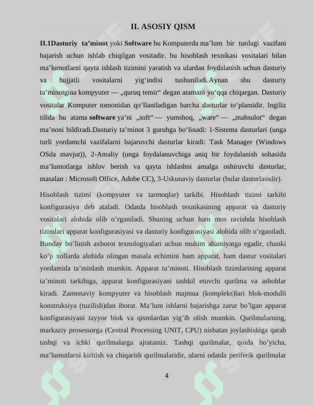 SHAXSIY KOMPYUTERNING DASTURIY TA’MINOTI 4