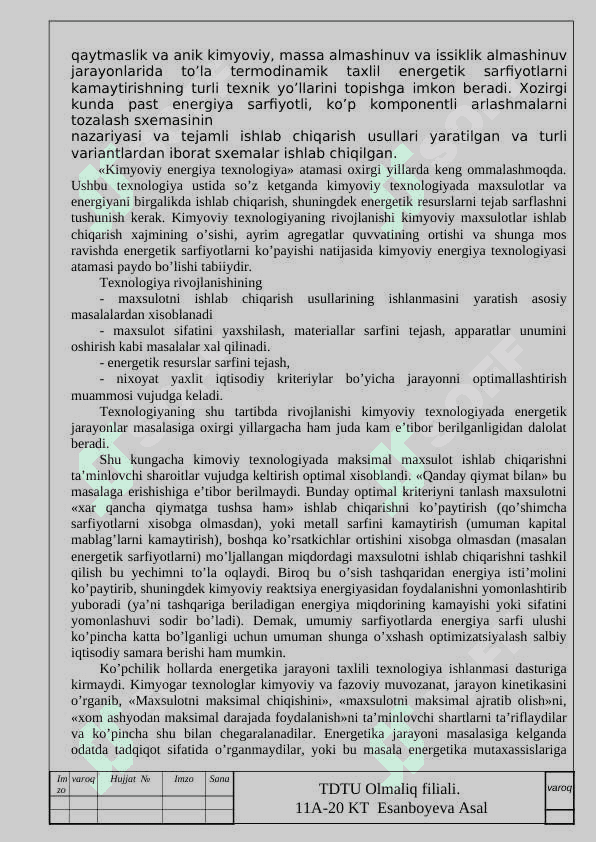 Ammiakli selitra ishlab chiqarishda bug’latish apparatining issiqlik texnik xisobi 5