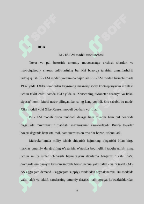 IS-LM modelida byudjet-soliq  va pul-kredit siyosati 6