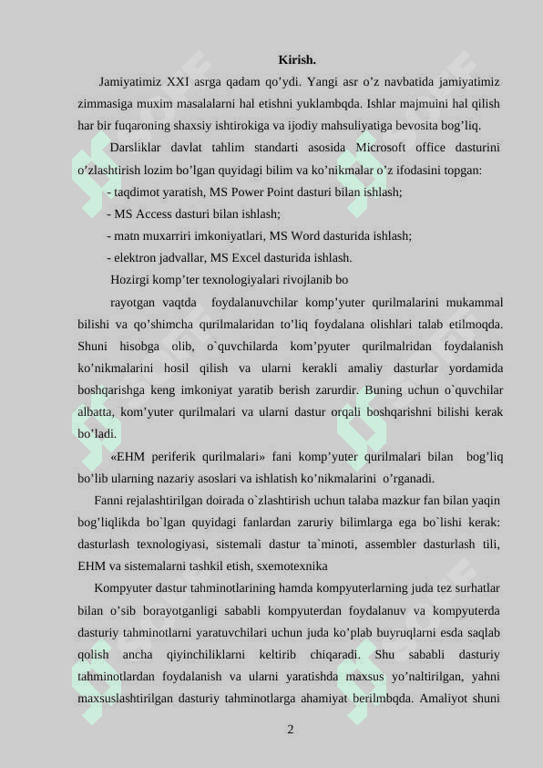 Kompyuterning atrof qurulmalari 2