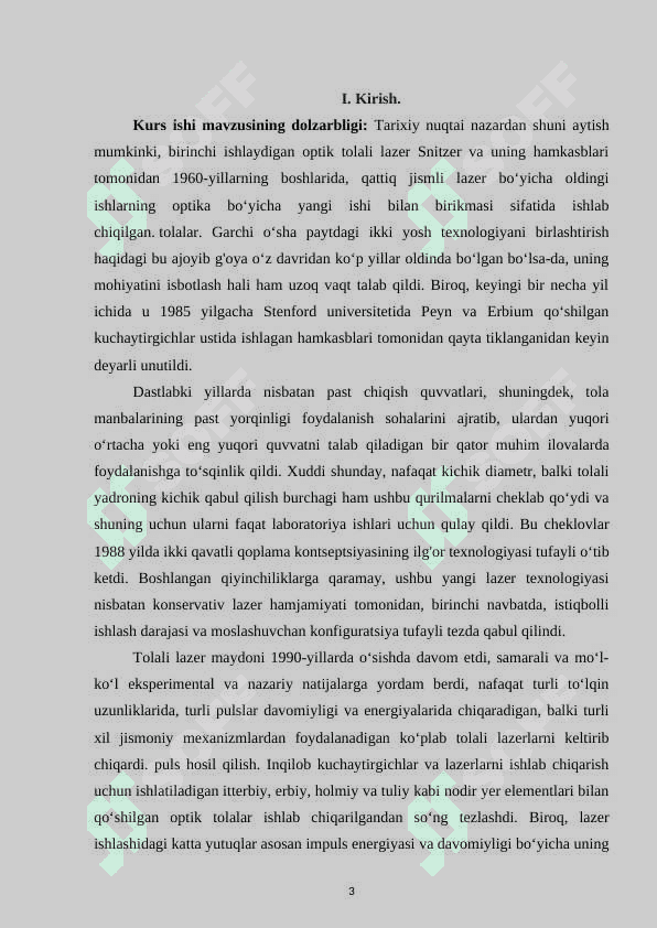 Nur tolali lazerlar va ularning amaliyotda qoʻllanilishi 3
